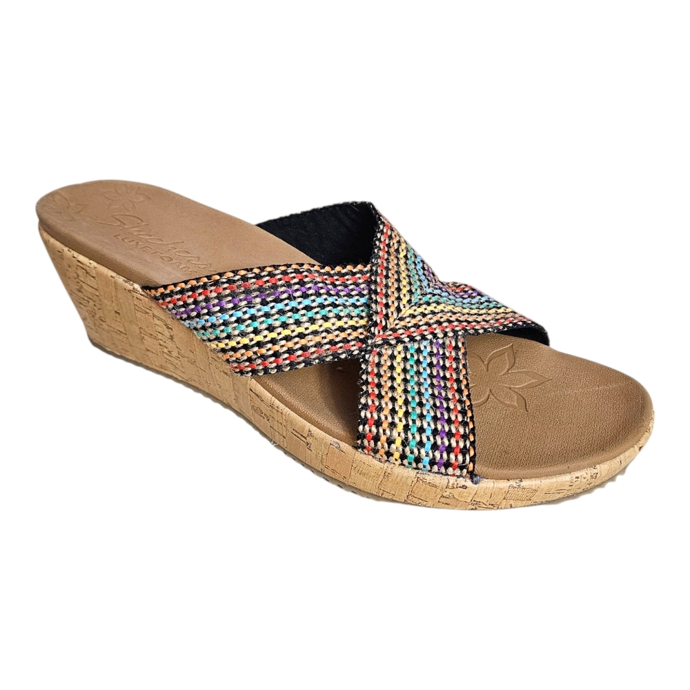 Skechers Cali Women's Beverlee Delighted Wedge Sandal EUC Size 11 Multic…